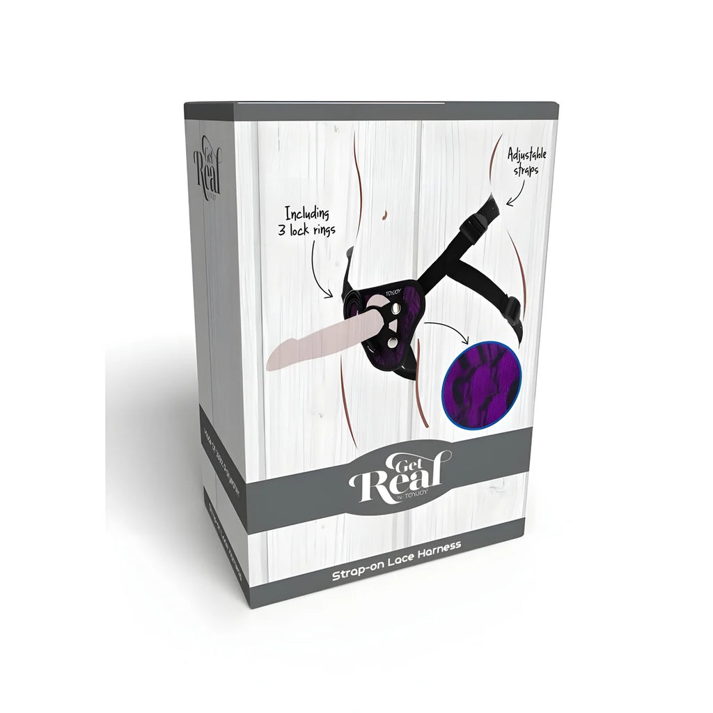 get real harnais en dentelle strap on violet