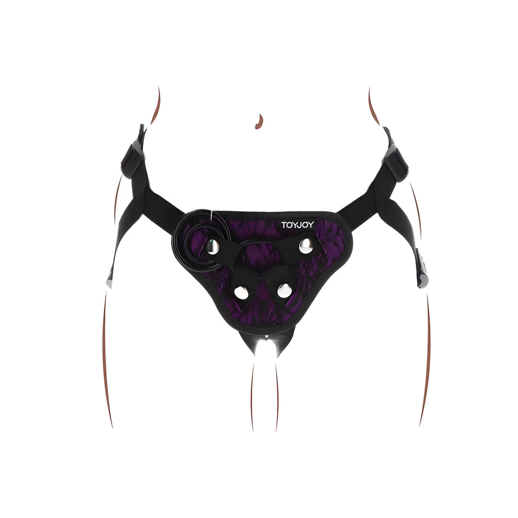 get real harnais en dentelle strap on violet