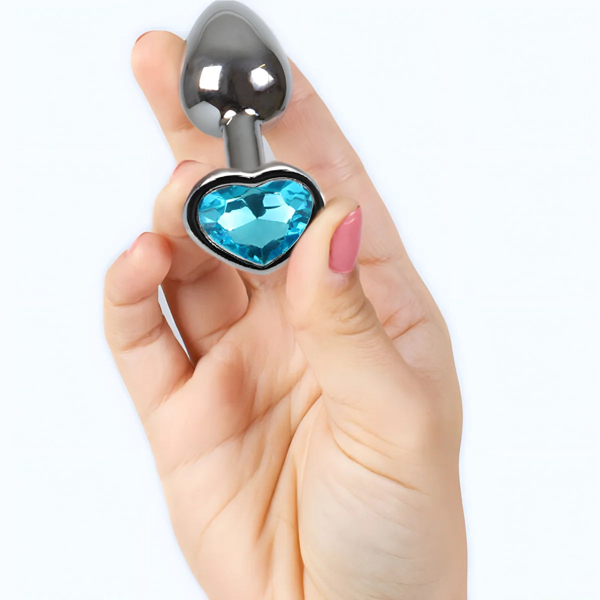 secretplay plug anal en metal coeur bleu petite taille 7 cm