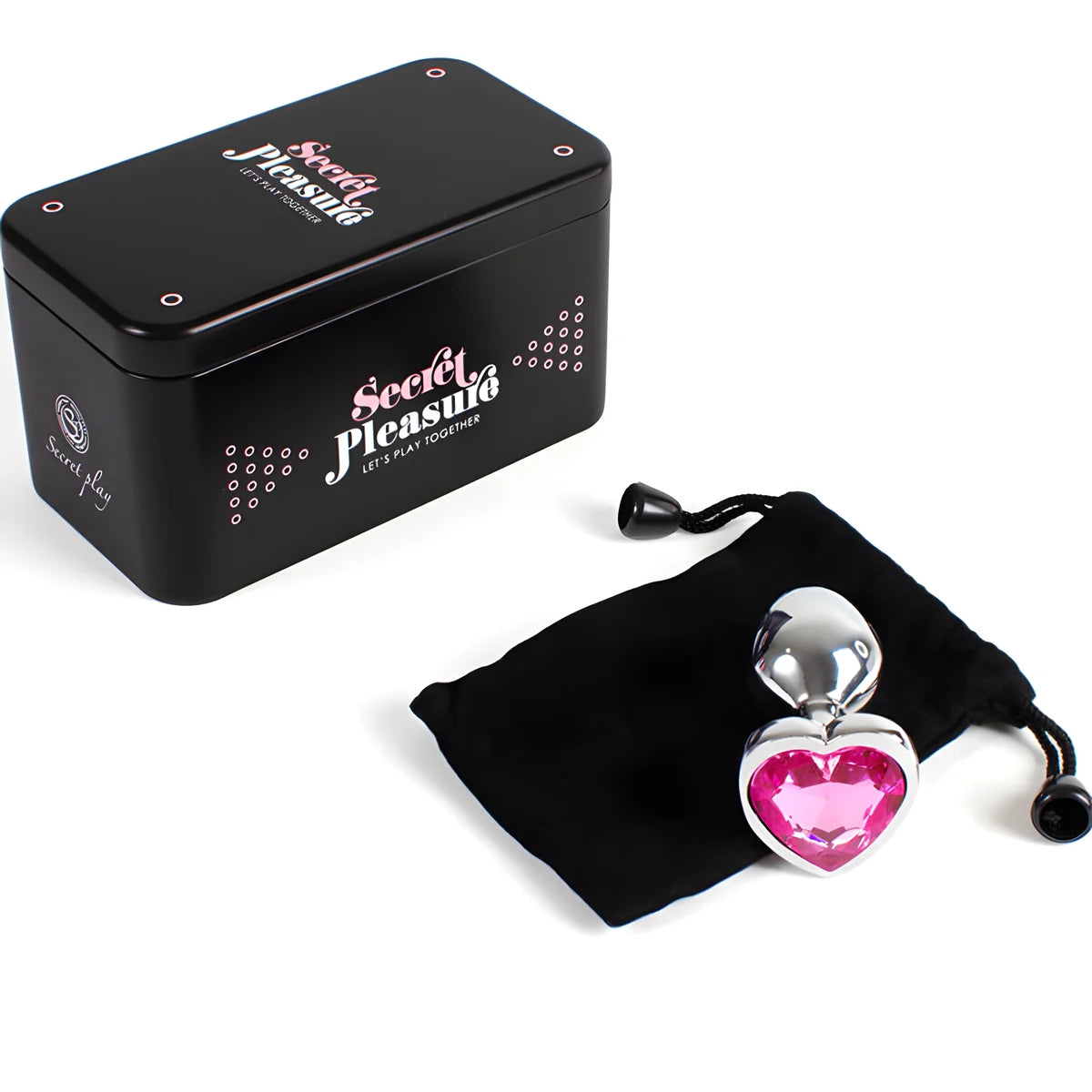 secretplay plug anal en metal coeur fuchsia petite taille 7 cm