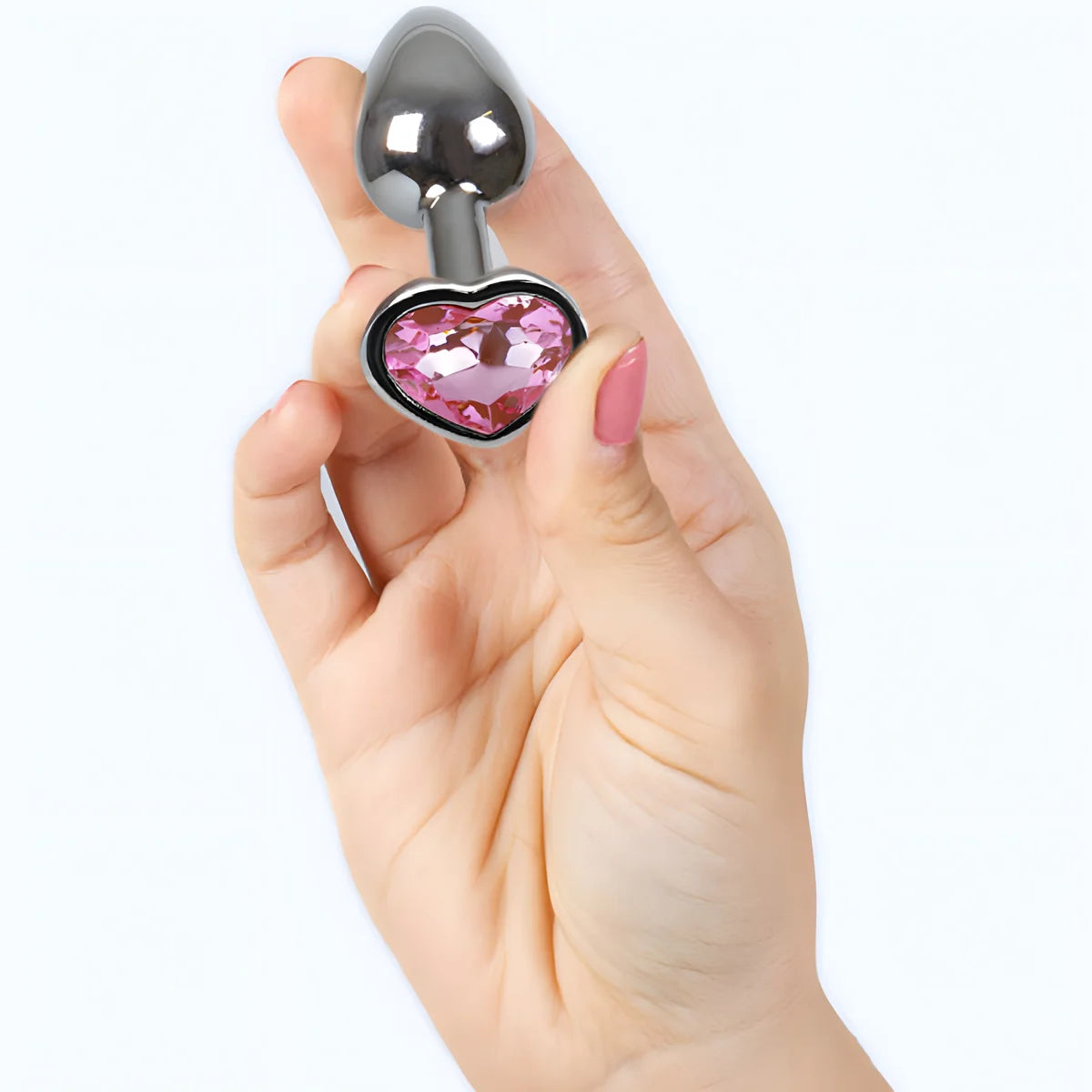 secretplay plug anal en metal coeur fuchsia petite taille 7 cm
