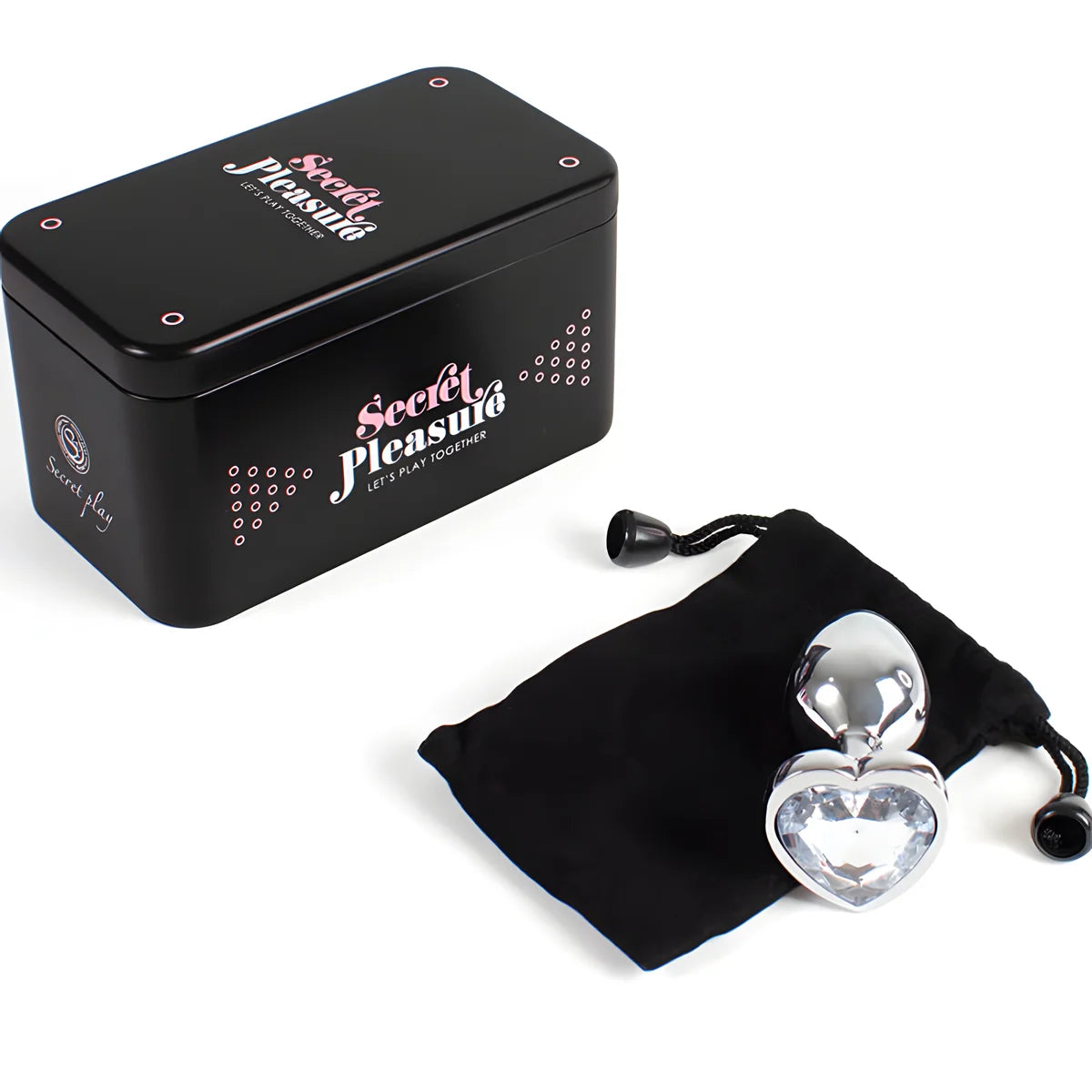 secretplay plug anal en metal coeur cristal clair petite taille 7 cm