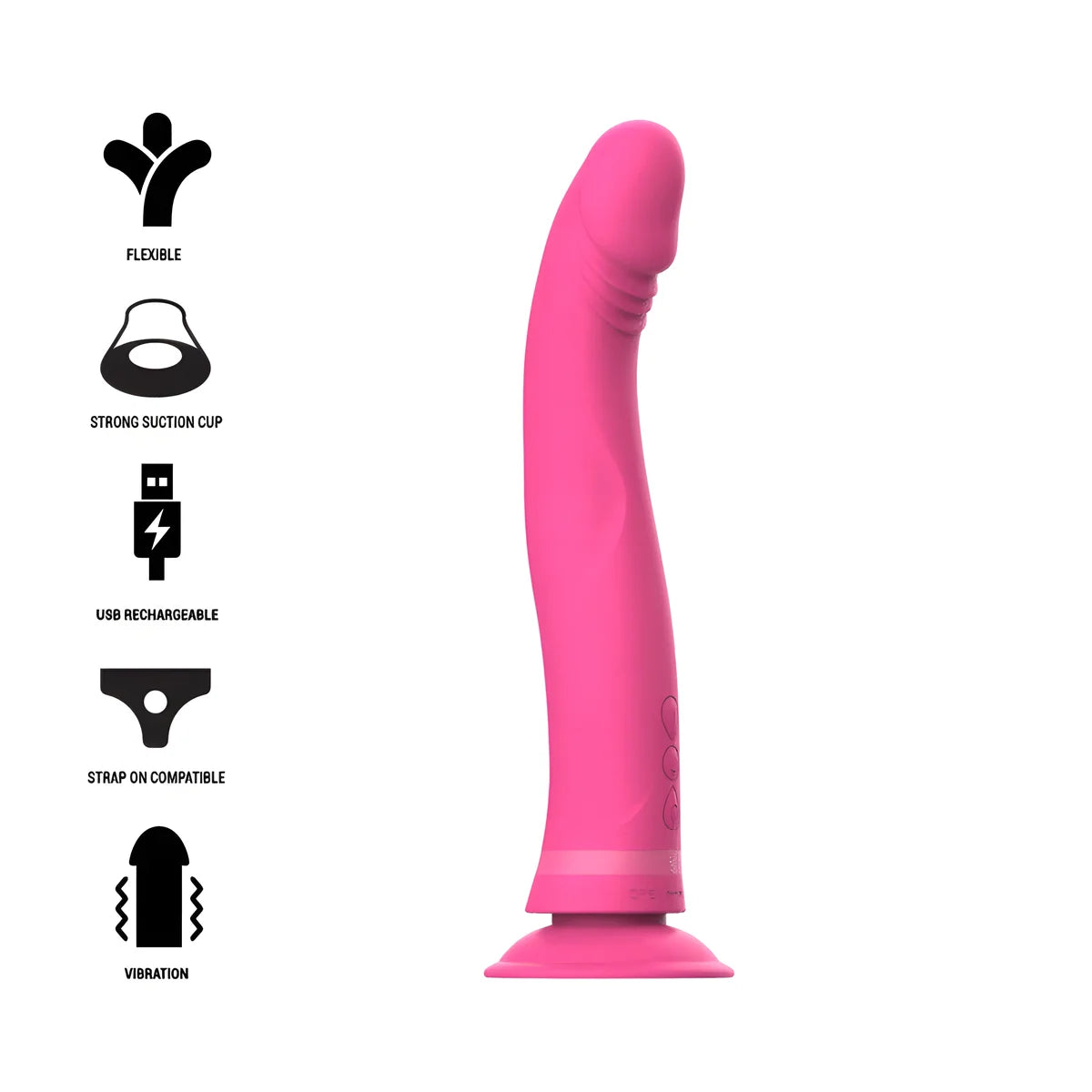 intense gode vibrateur en silicone rose michelangelo
