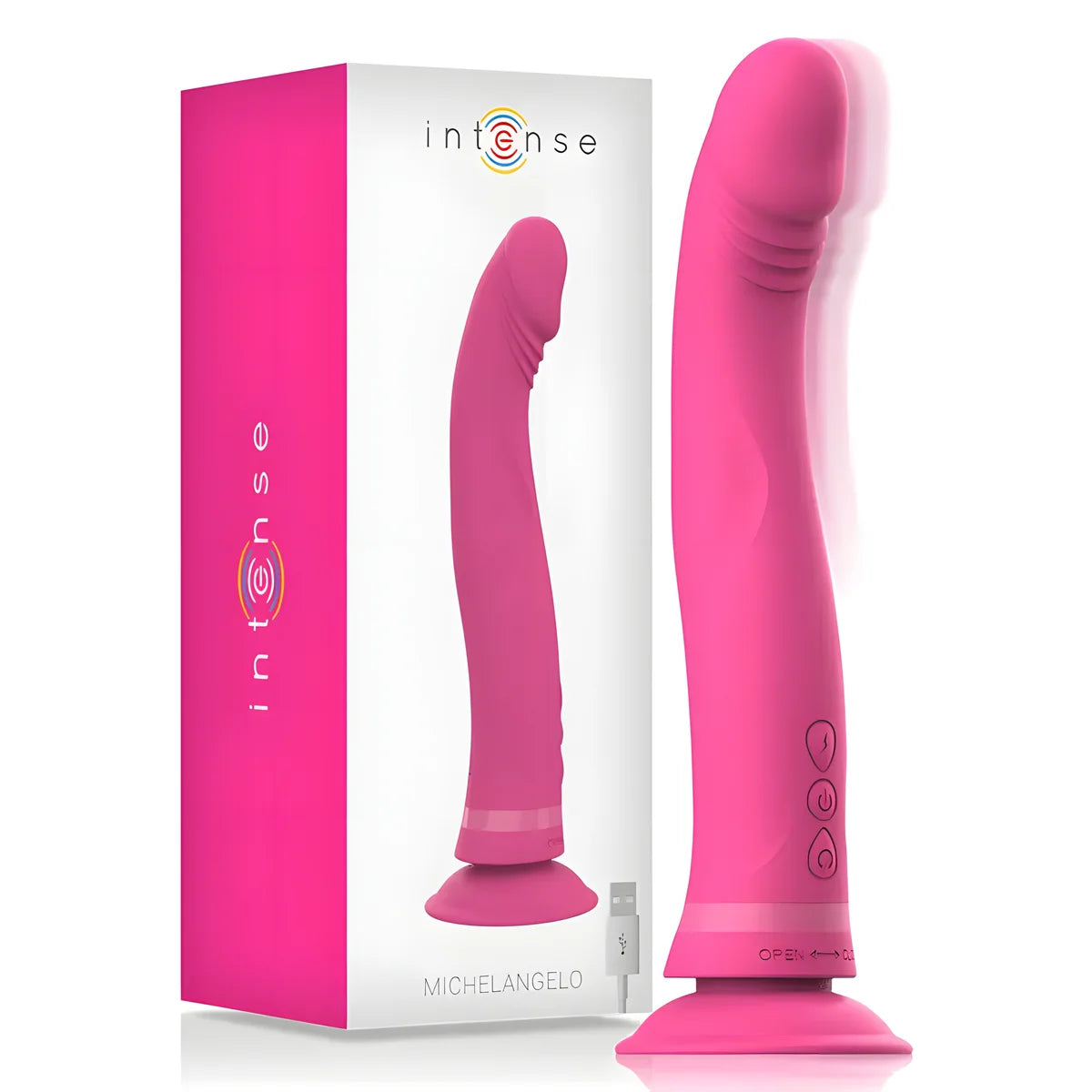 intense gode vibrateur en silicone rose michelangelo
