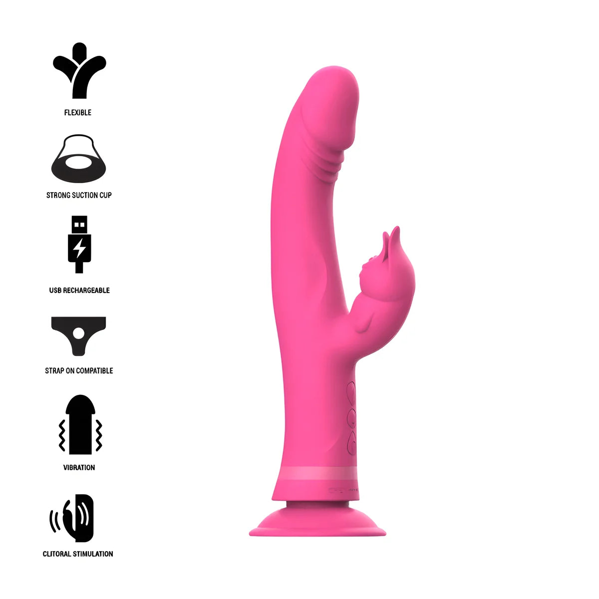 intense vibrateur julio rabbit silicone rose