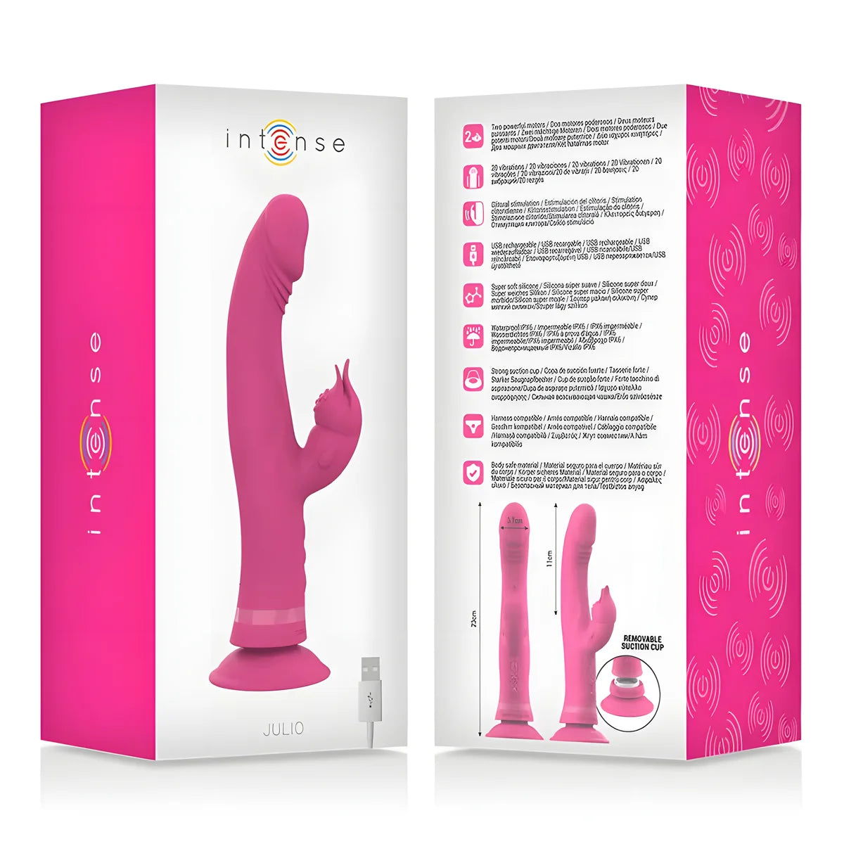 intense vibrateur julio rabbit silicone rose
