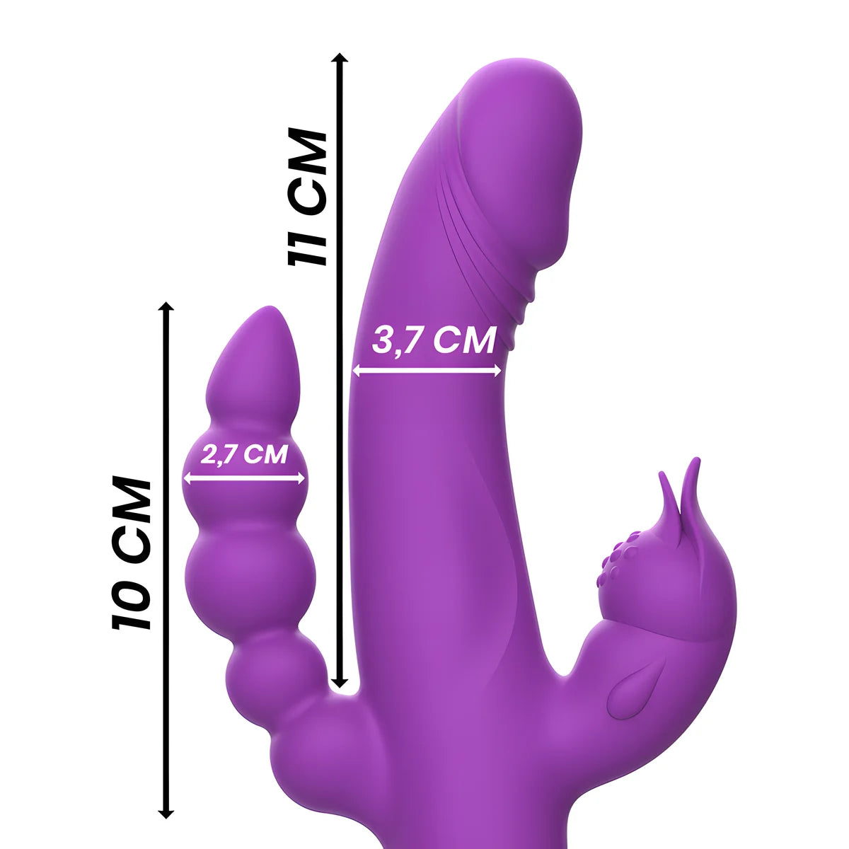 intense vibrateur en silicone casanova rabbit triple moteur violet