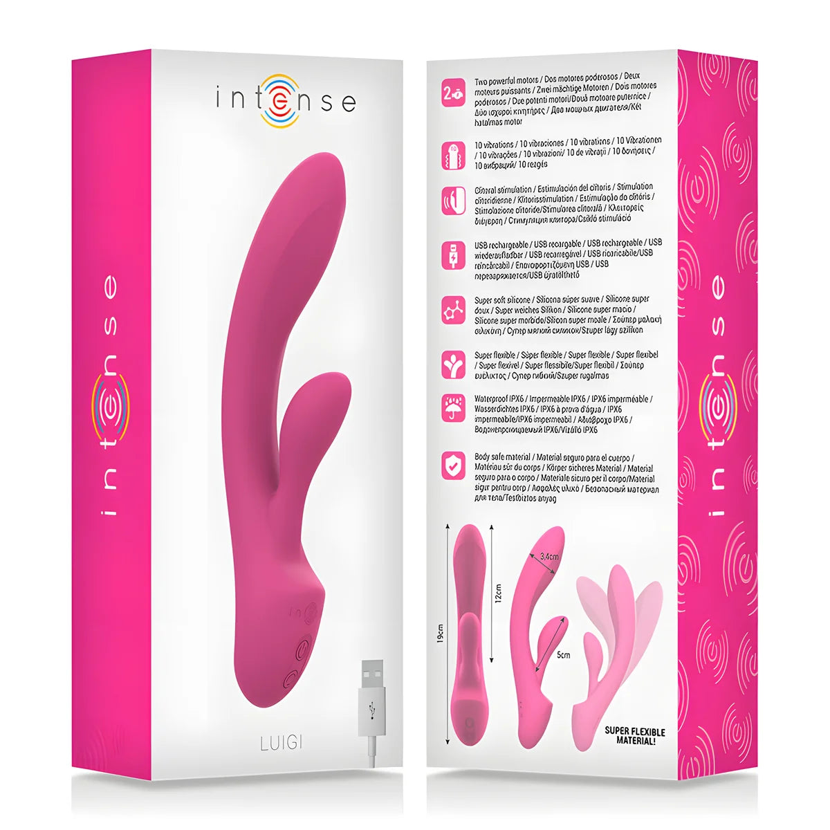 intense vibrateur luigi rabbit silicone liquide rose