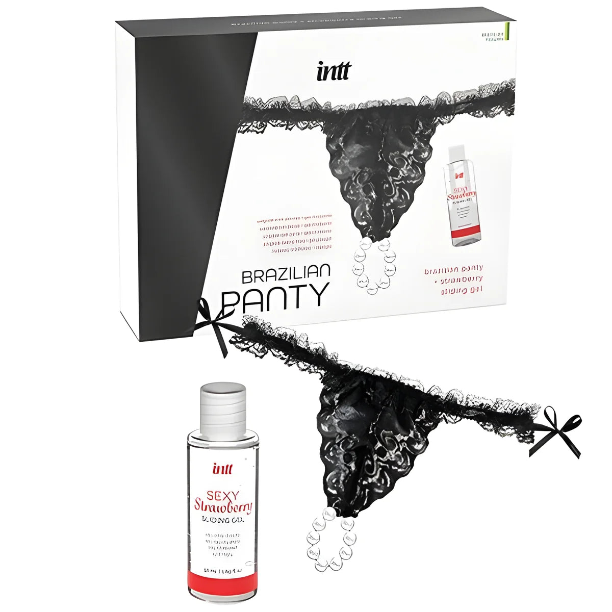 intt releases culotte bresilienne noire avec perles et gel lubrifiant 50 ml