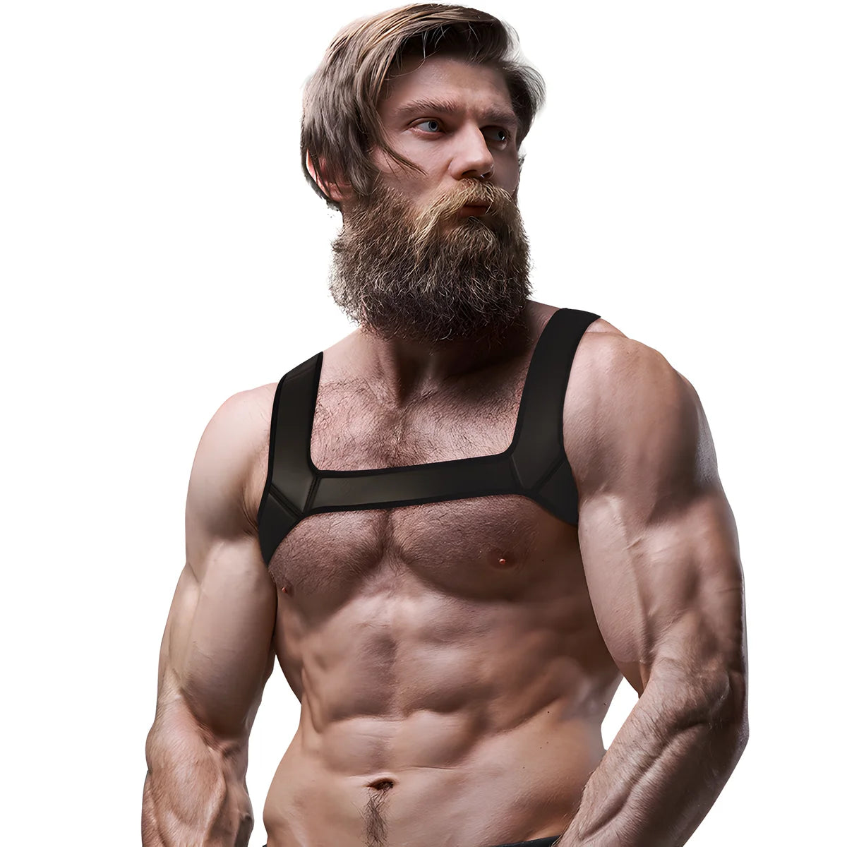 fetish submissive attitude harnais poitrine en neoprene pour homme taille l