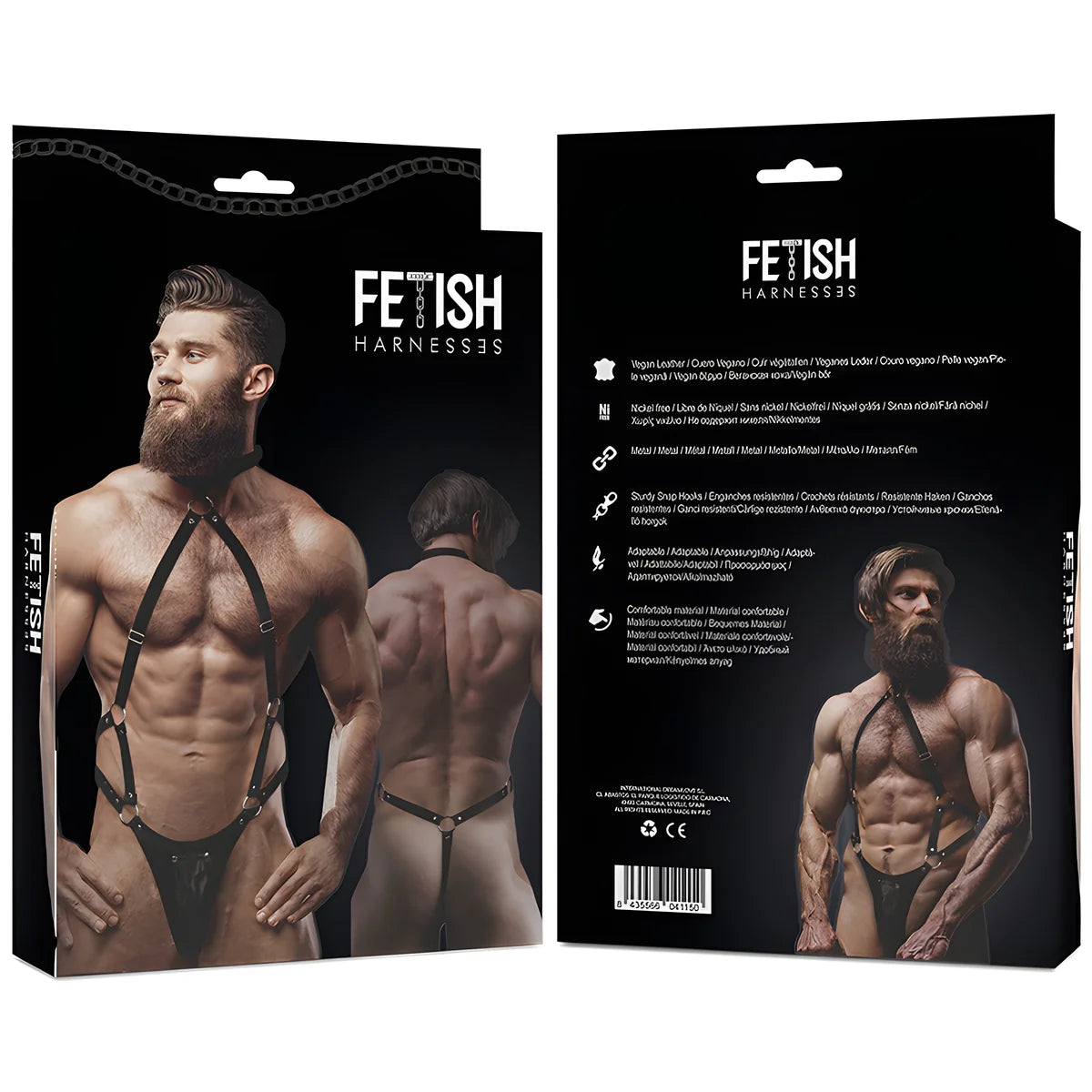 fetish submissive attitude harnais jock strap en cuir ecologique pour hommes