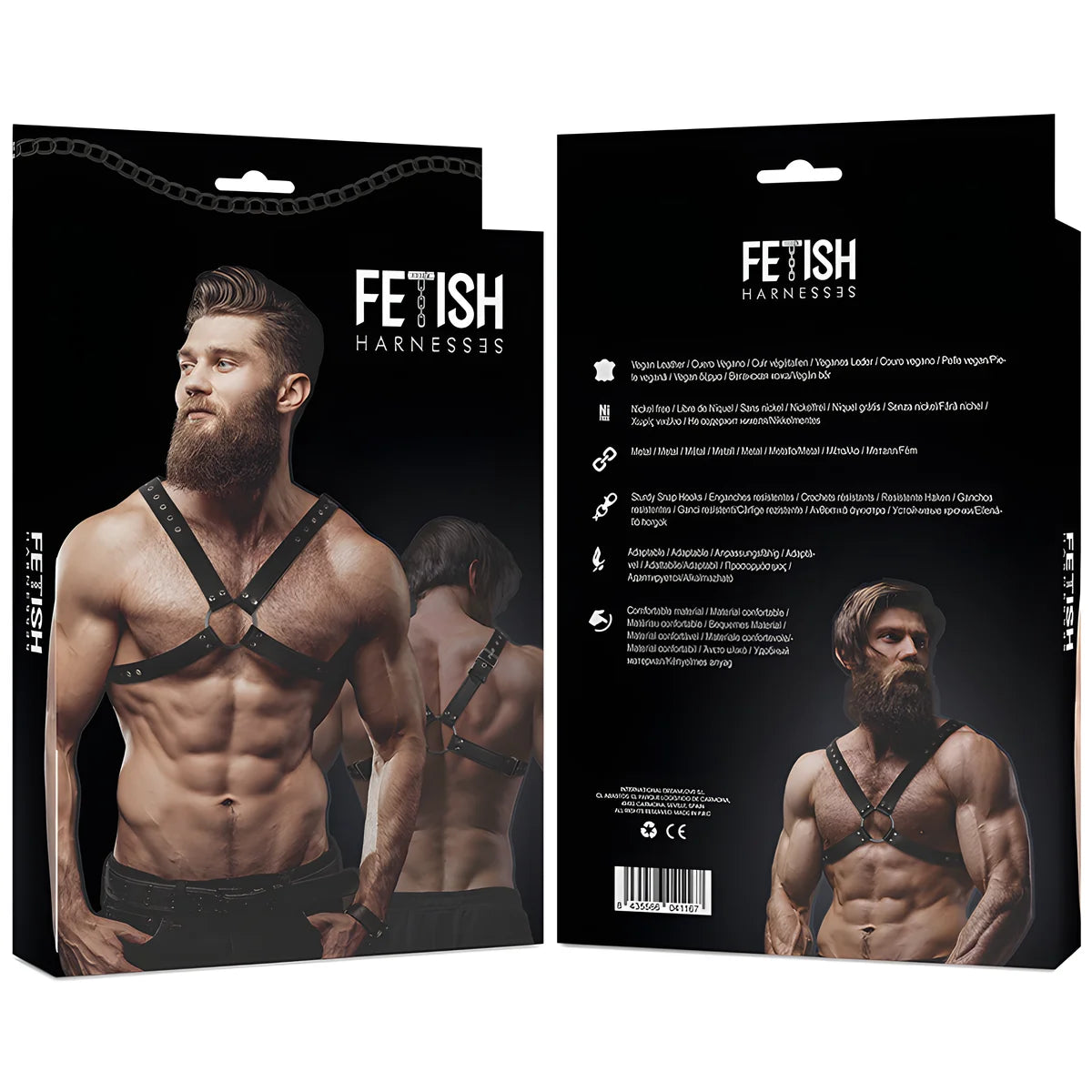 fetish submissive attitude harnais poitrine croisee en cuir ecologique pour hommes