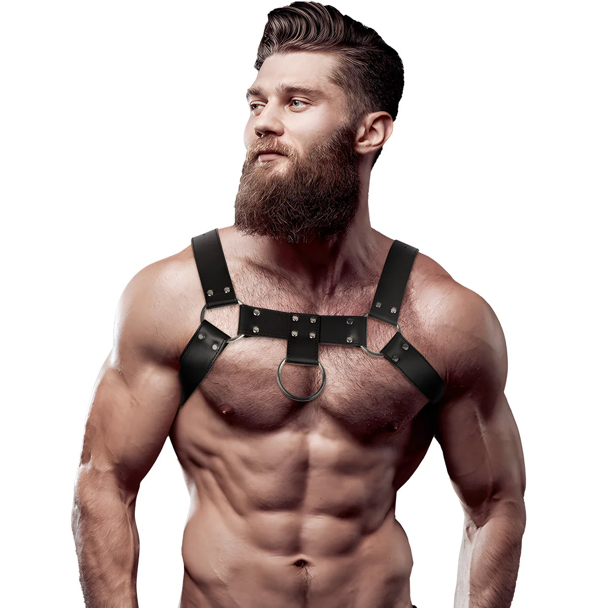 fetish submissive attitude harnais poitrine en cuir ecologique pour hommes