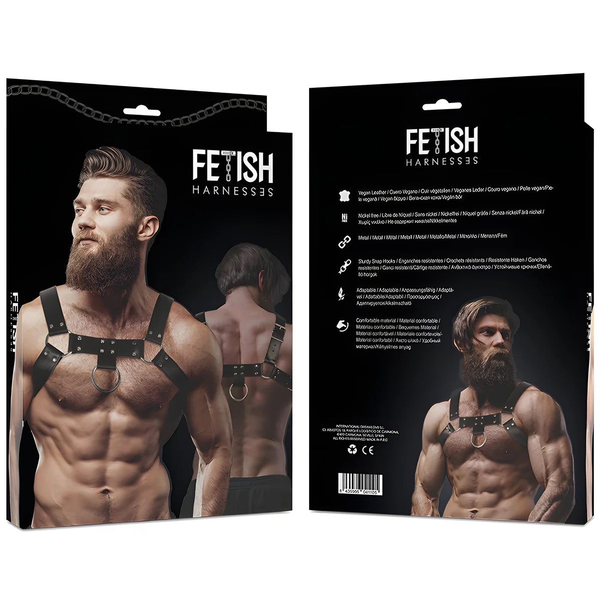 fetish submissive attitude harnais poitrine en cuir ecologique pour hommes