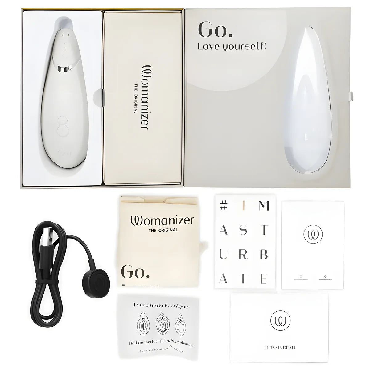 womanizer stimulateur clitoral premium 2 gris chaud