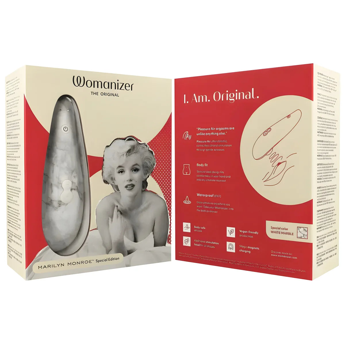 womanizer marilyn monroe classic 2 stimulateur clitoral marbre blanc