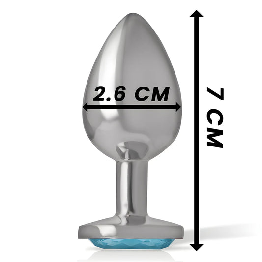 intense plug anal metal aluminium coeur bleu taille s