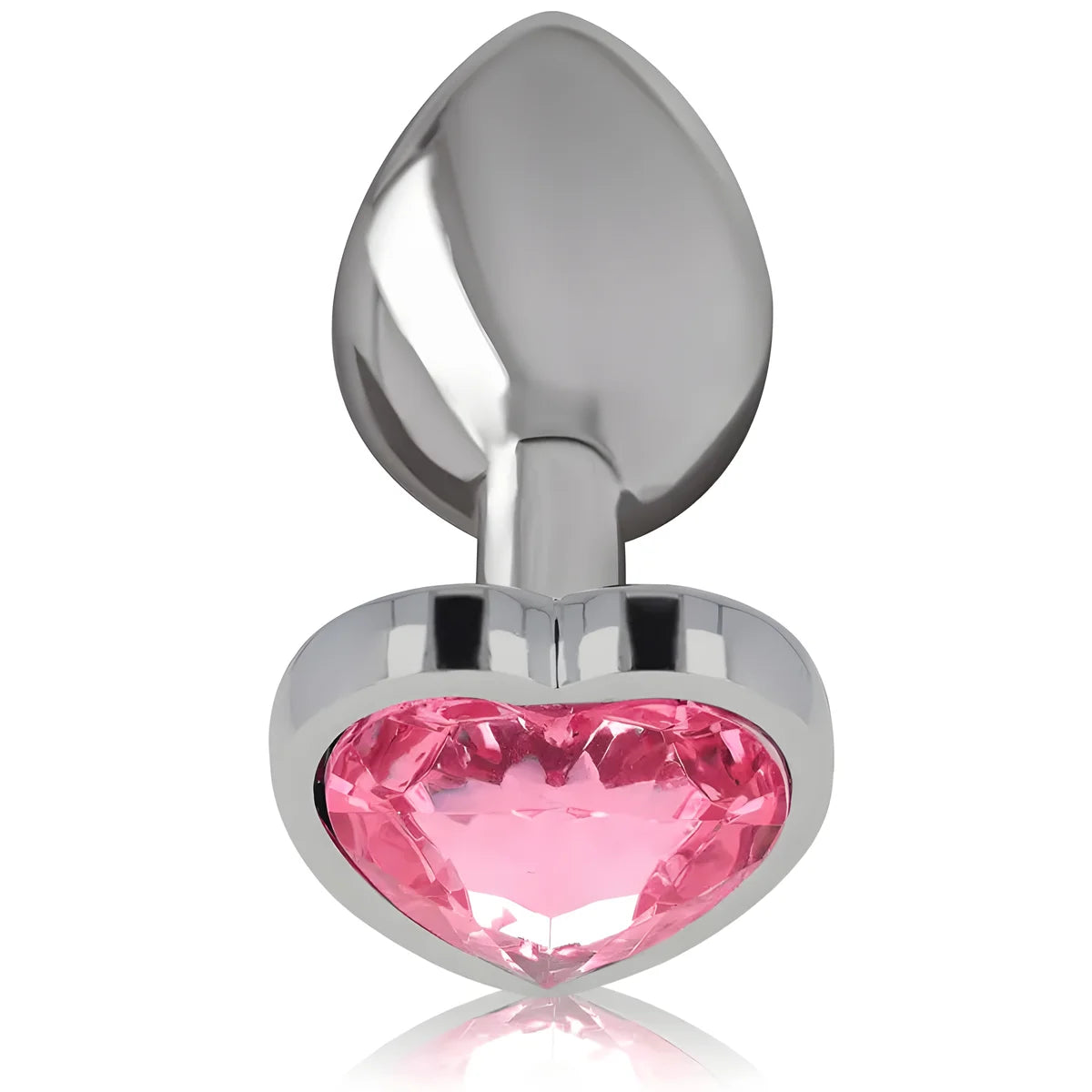 intense plug anal en metal aluminium coeur rose taille m