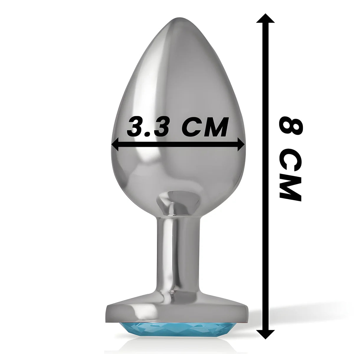 intense plug anal metal aluminium coeur bleu taille m