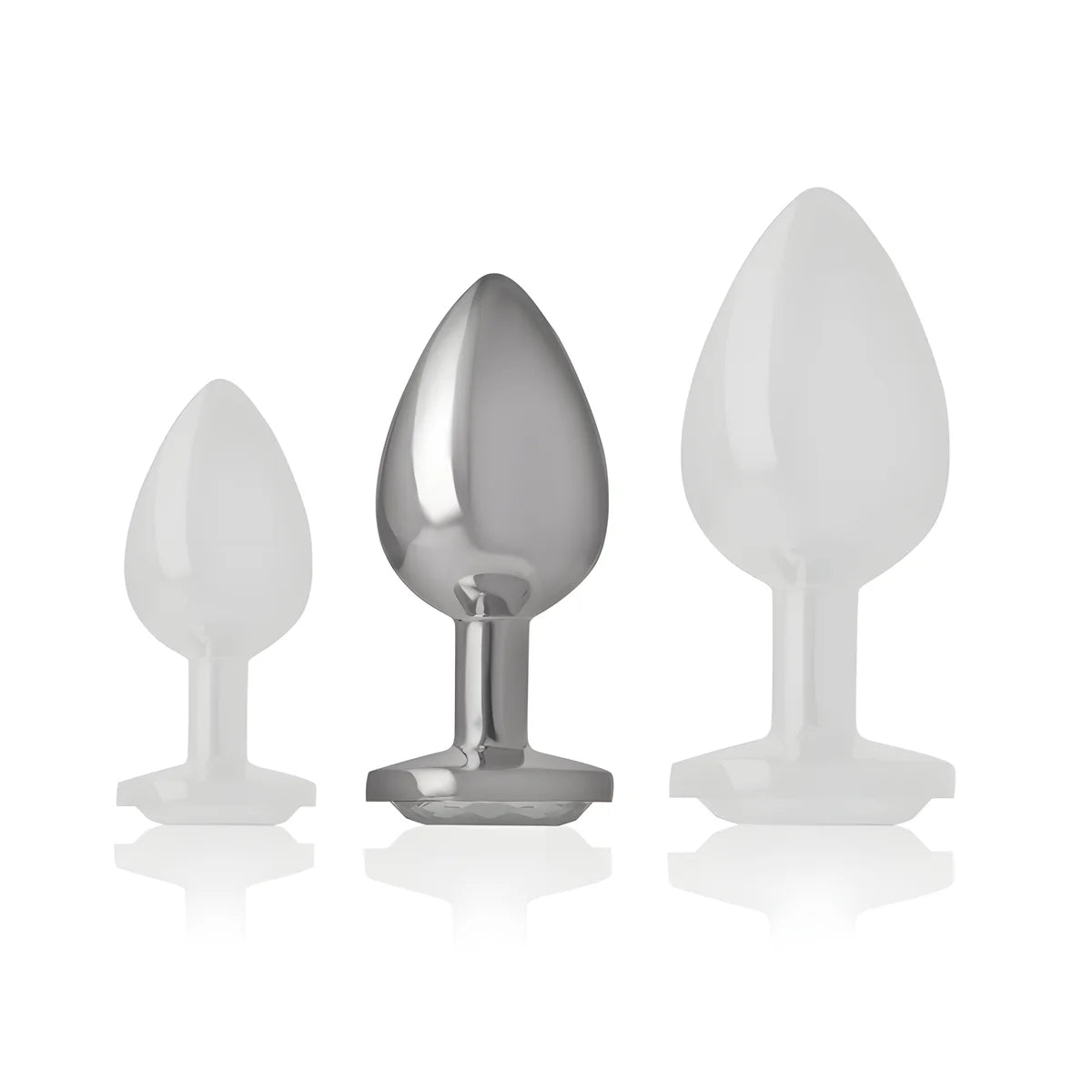 intense plug anal metal aluminium coeur blanc taille m