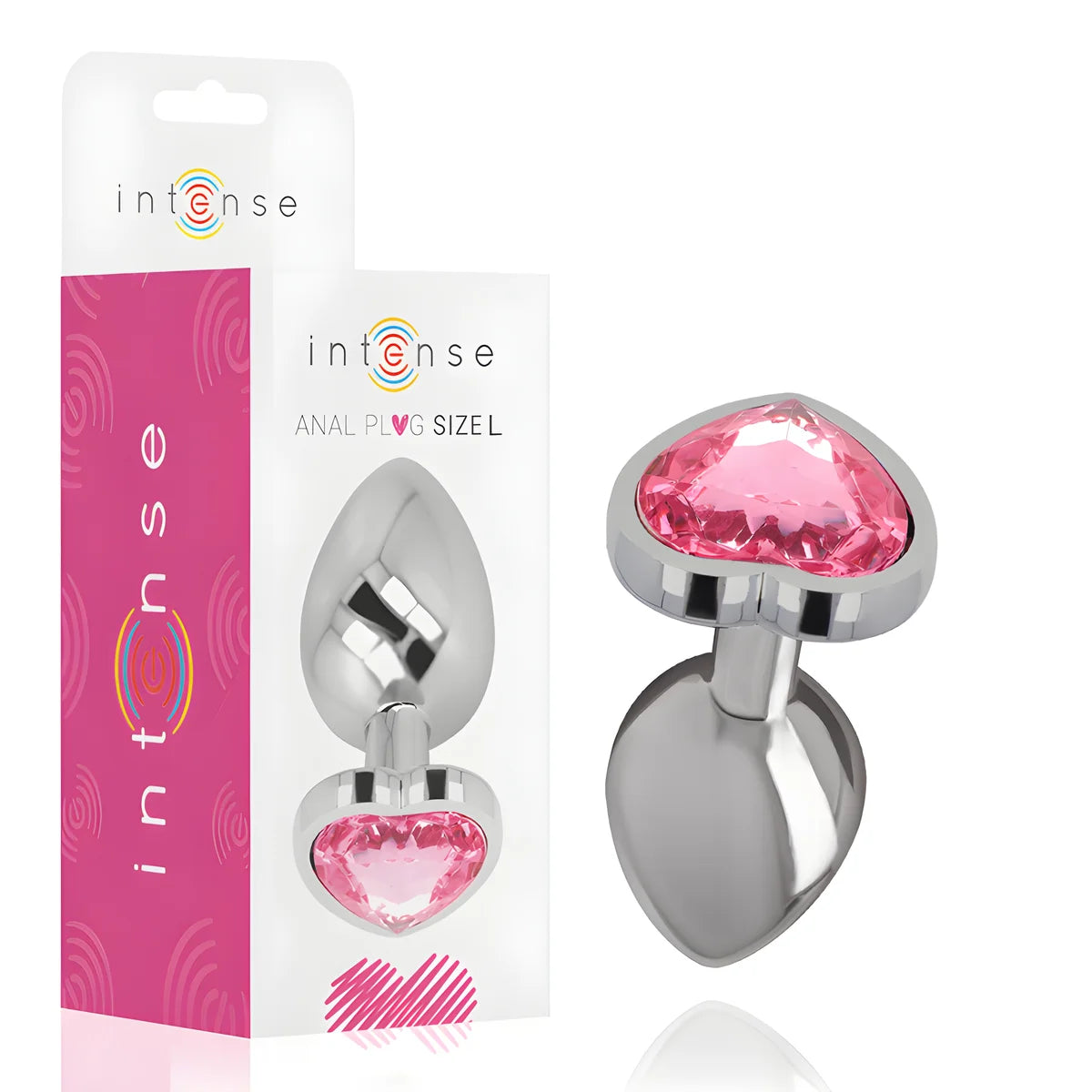 intense plug anal en metal aluminium coeur rose taille l
