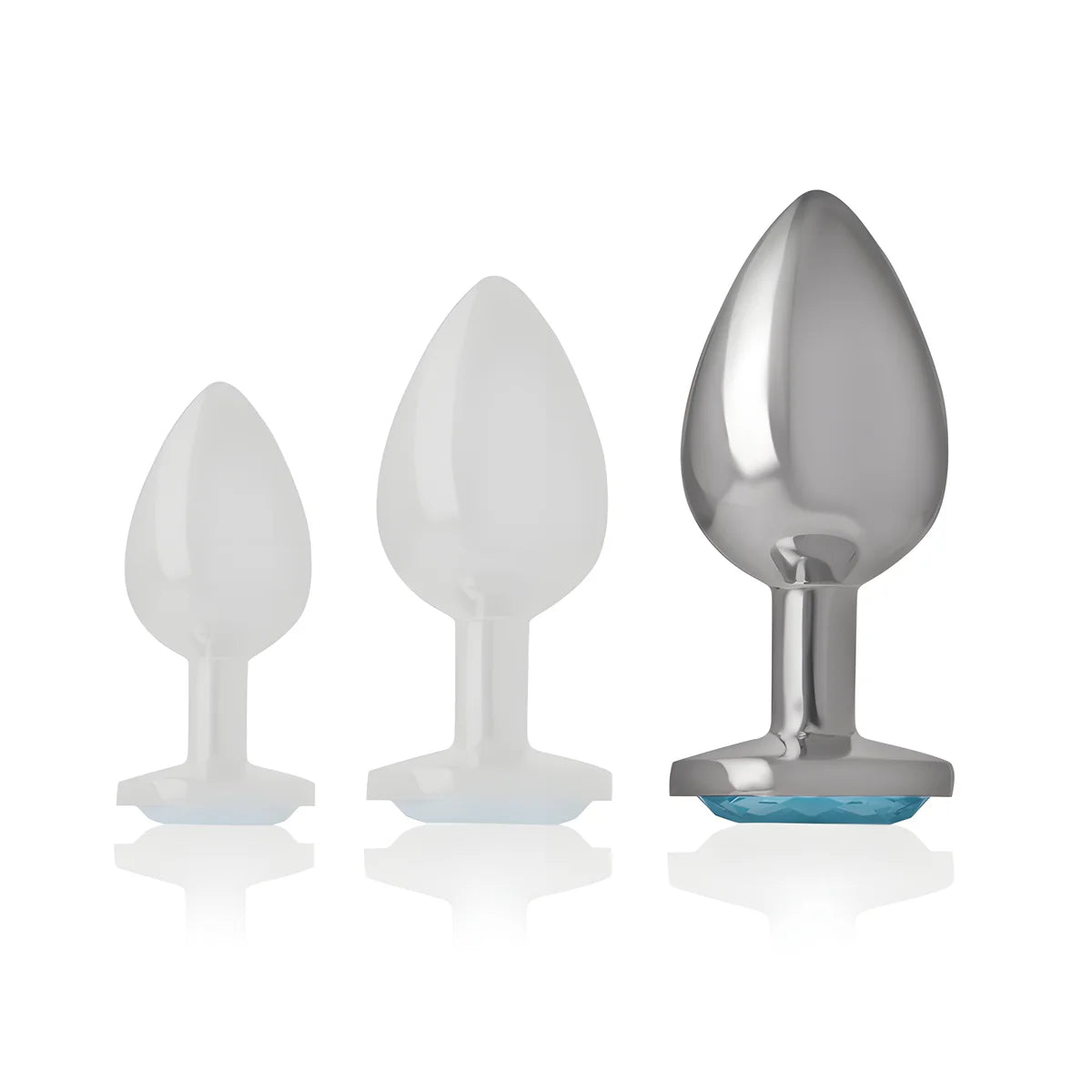 intense plug anal metal aluminium coeur bleu taille l