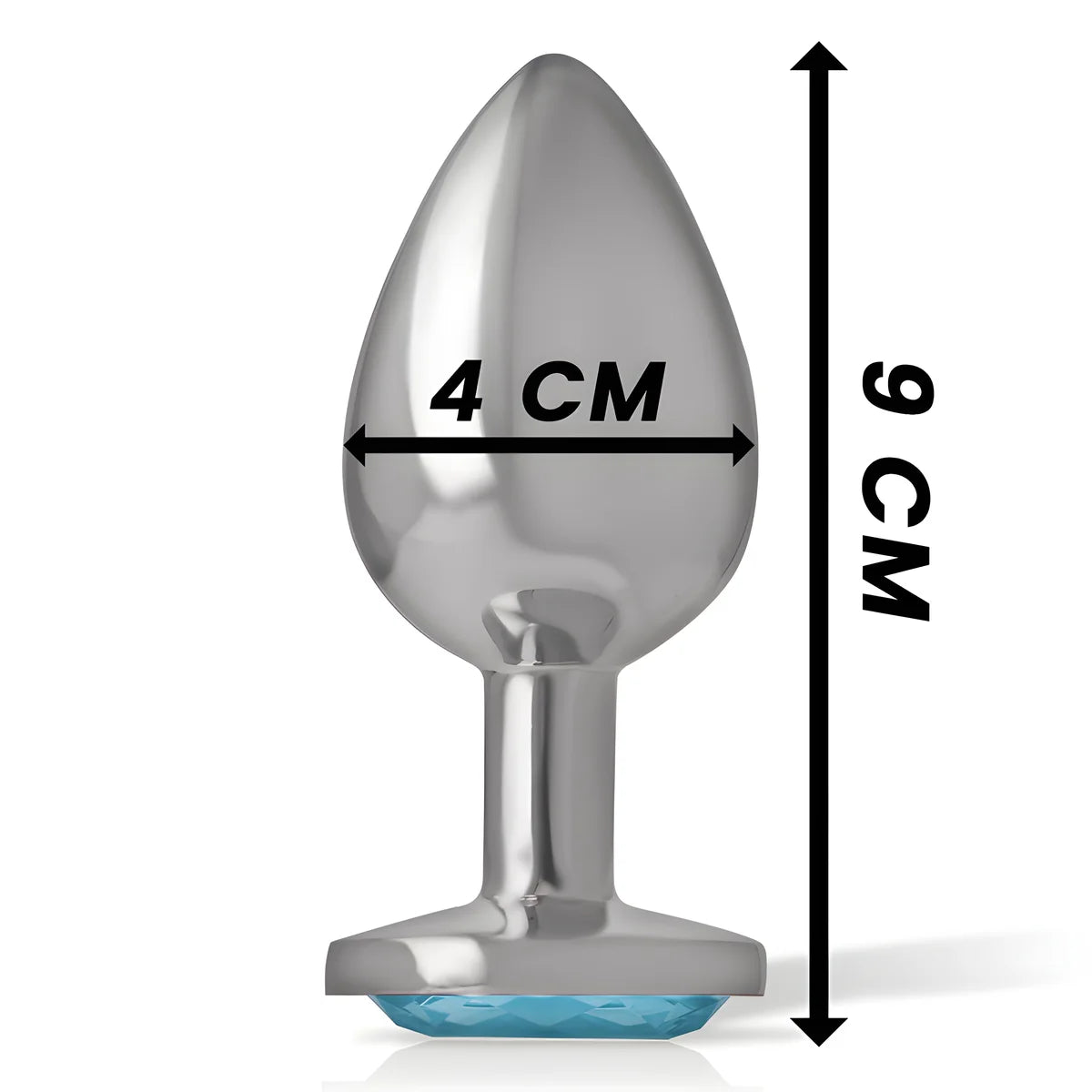 intense plug anal metal aluminium coeur bleu taille l