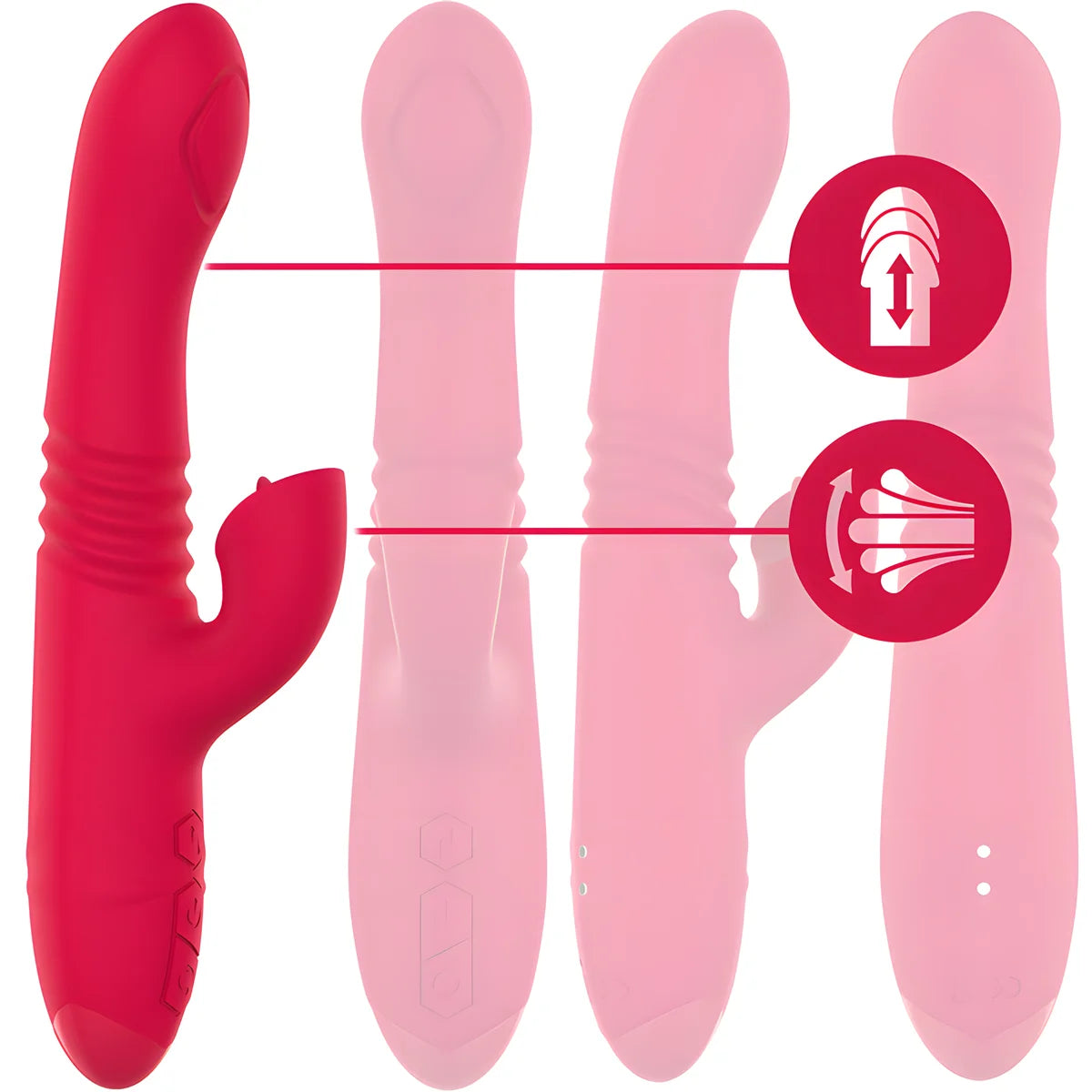 intense vibrateur up down rechargeable multifonction dua avec langue rouge