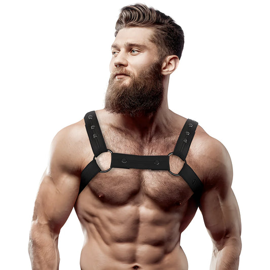 fetish submissive attitude harnais de sport ajustable en neoprene pour hommes