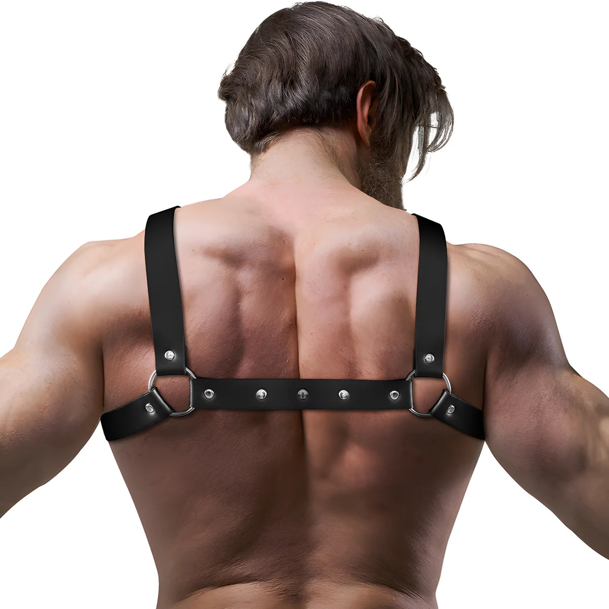 fetish submissive attitude harnais bulldog ajustable en cuir ecologique pour hommes