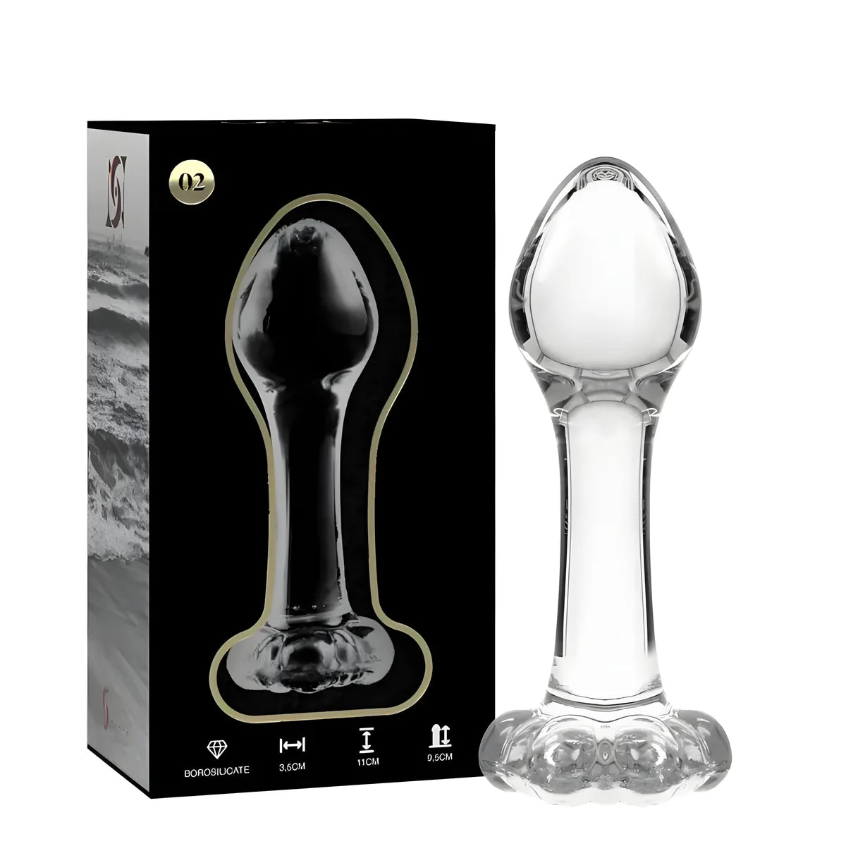 nebula series by ibiza plug anal modele 2 verre borosilicate clair 11 cm o 3 5 cm