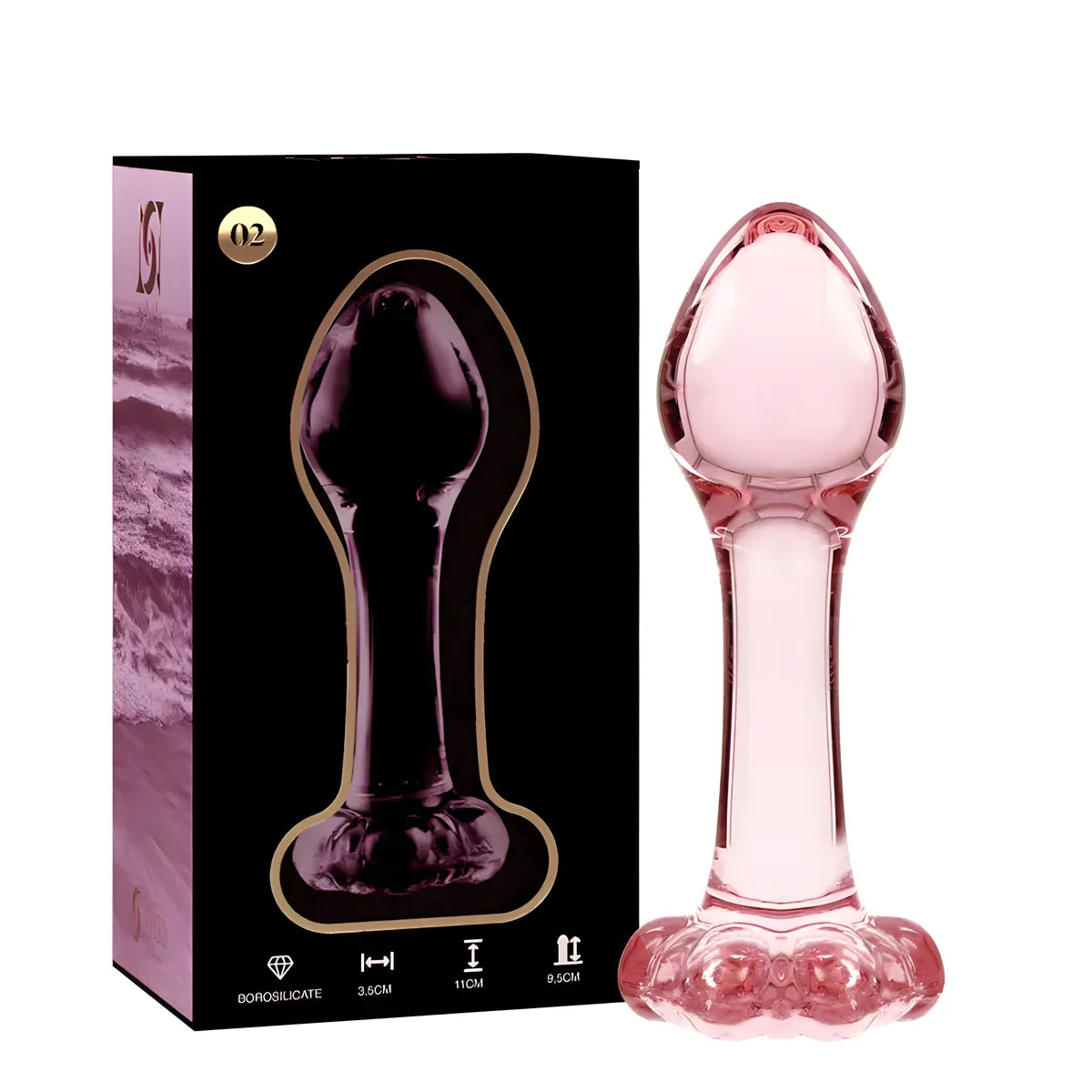 nebula series by ibiza plug anal modele 2 verre borosilicate clair 11 cm o 3 5 cm