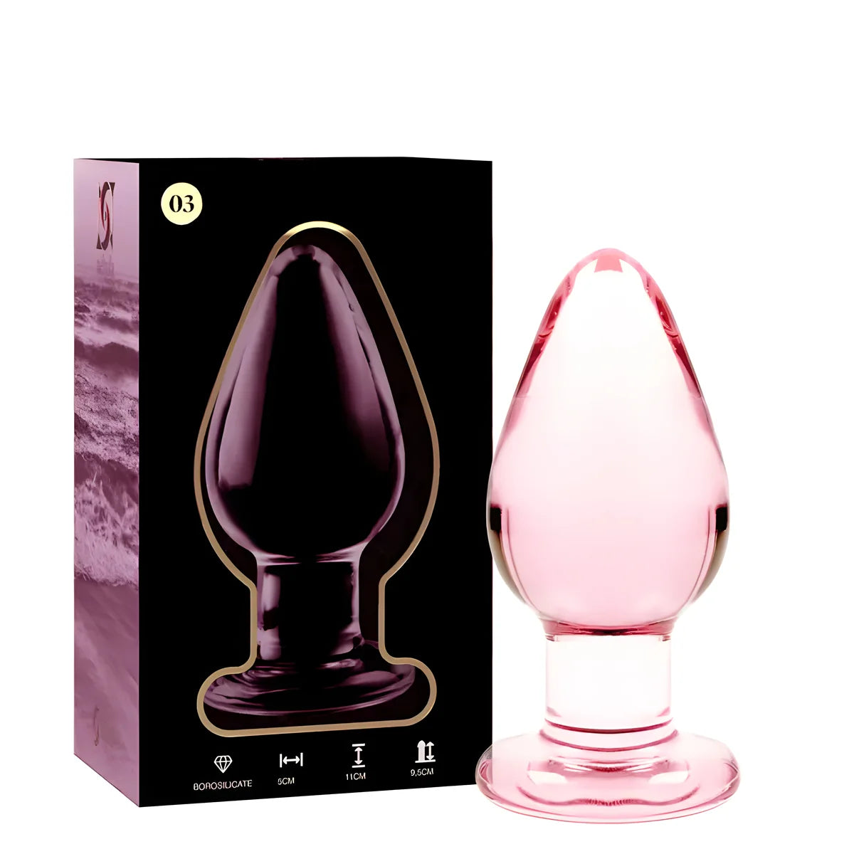 nebula series by ibiza plug anal modele 3 verre borosilicate transparent 11 cm o 5 cm