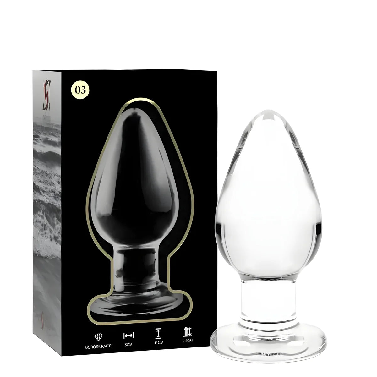 nebula series by ibiza plug anal modele 3 verre borosilicate transparent 11 cm o 5 cm