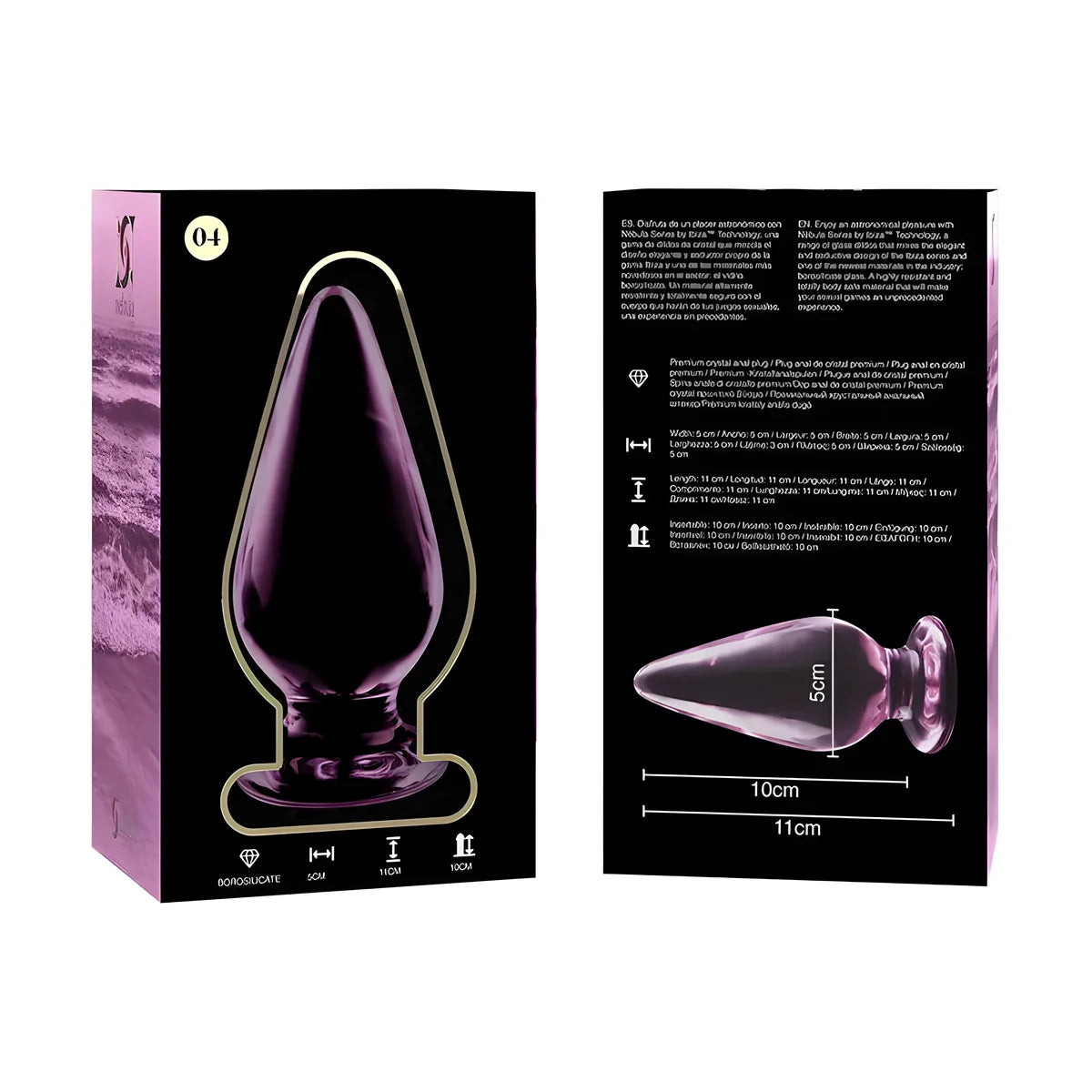 nebula series by ibiza plug anal modele 4 verre borosilicate clair 11 cm o 5 cm