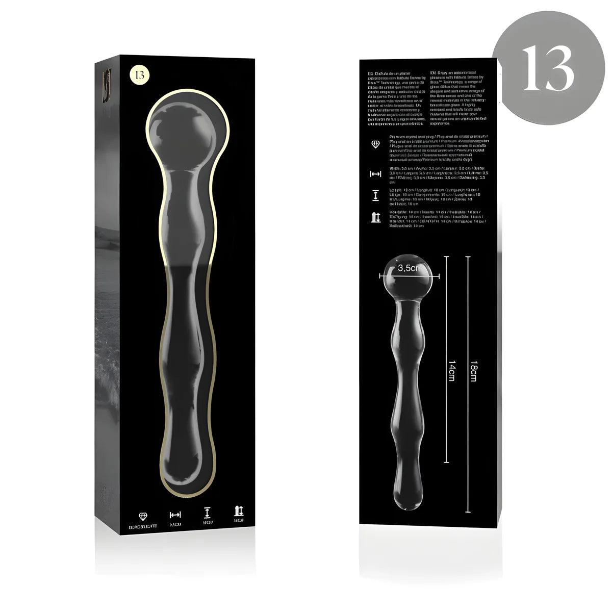 nebula series by ibiza modele 13 gode en verre borosilicate clair 18 cm o 3 5 cm