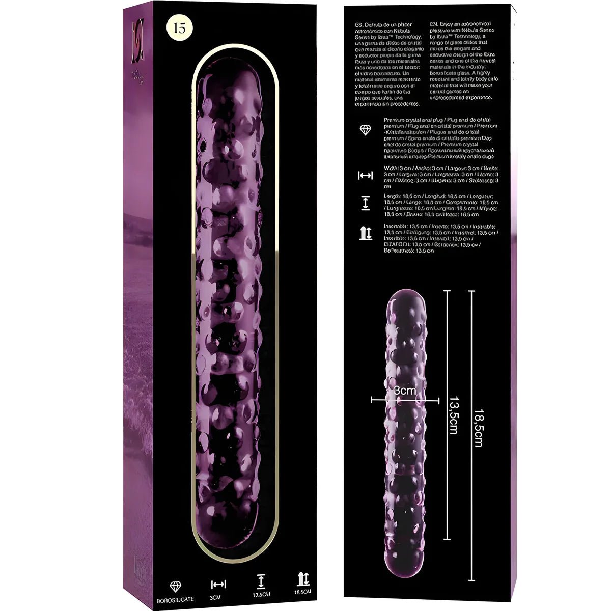 nebula series by ibiza modele 15 gode en verre borosilicate clair 18 5 cm o 3 cm