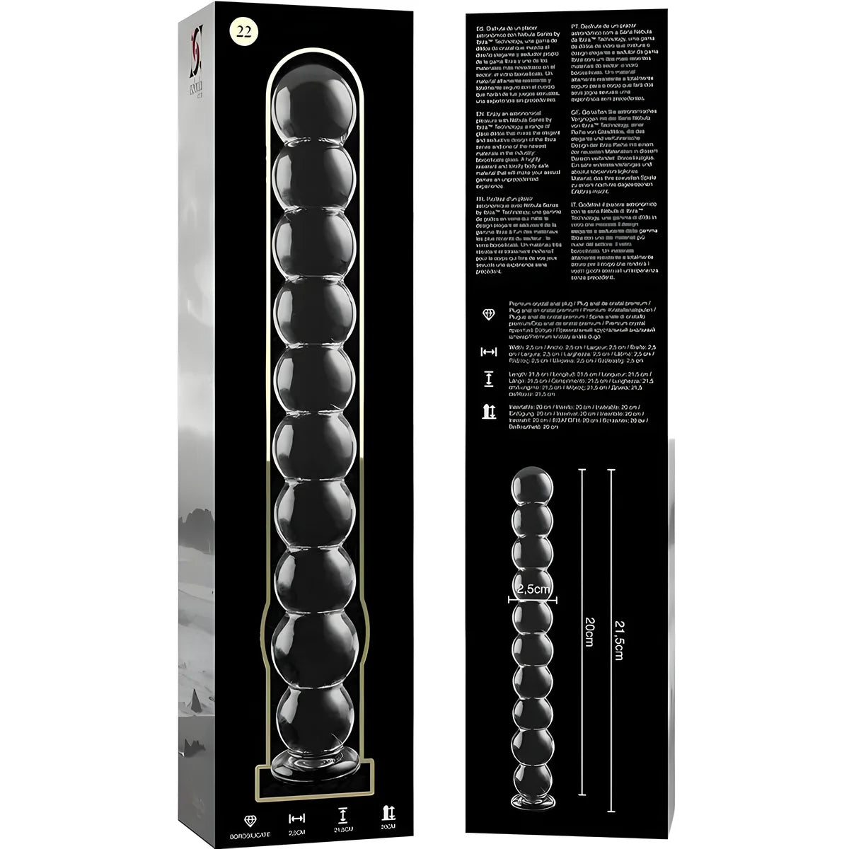 nebula series by ibiza modele 22 gode en verre borosilicate clair 21 5 cm o 2 5 cm