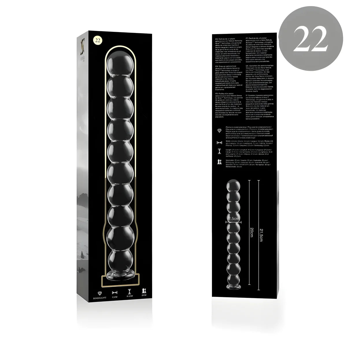 nebula series by ibiza modele 22 gode en verre borosilicate clair 21 5 cm o 2 5 cm