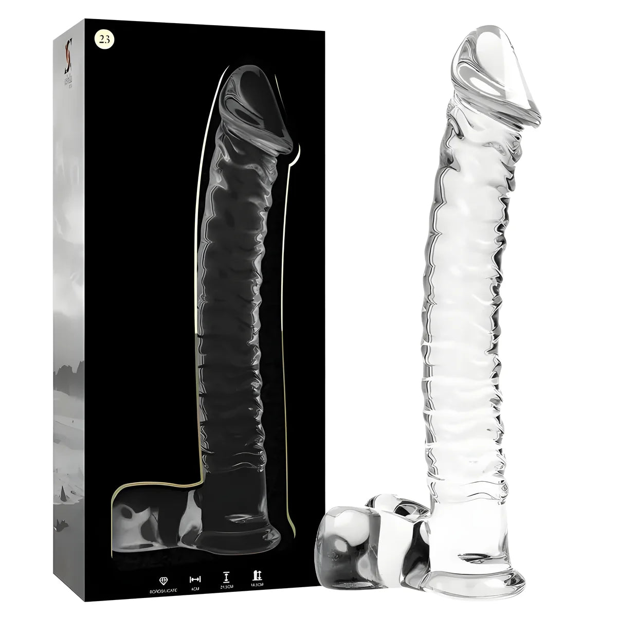 nebula series by ibiza modele 23 gode en verre borosilicate clair 21 5 cm o 4 cm