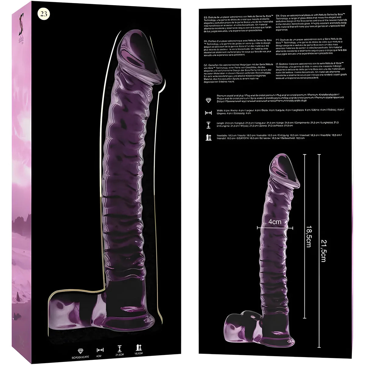 nebula series by ibiza modele 23 gode en verre borosilicate clair 21 5 cm o 4 cm