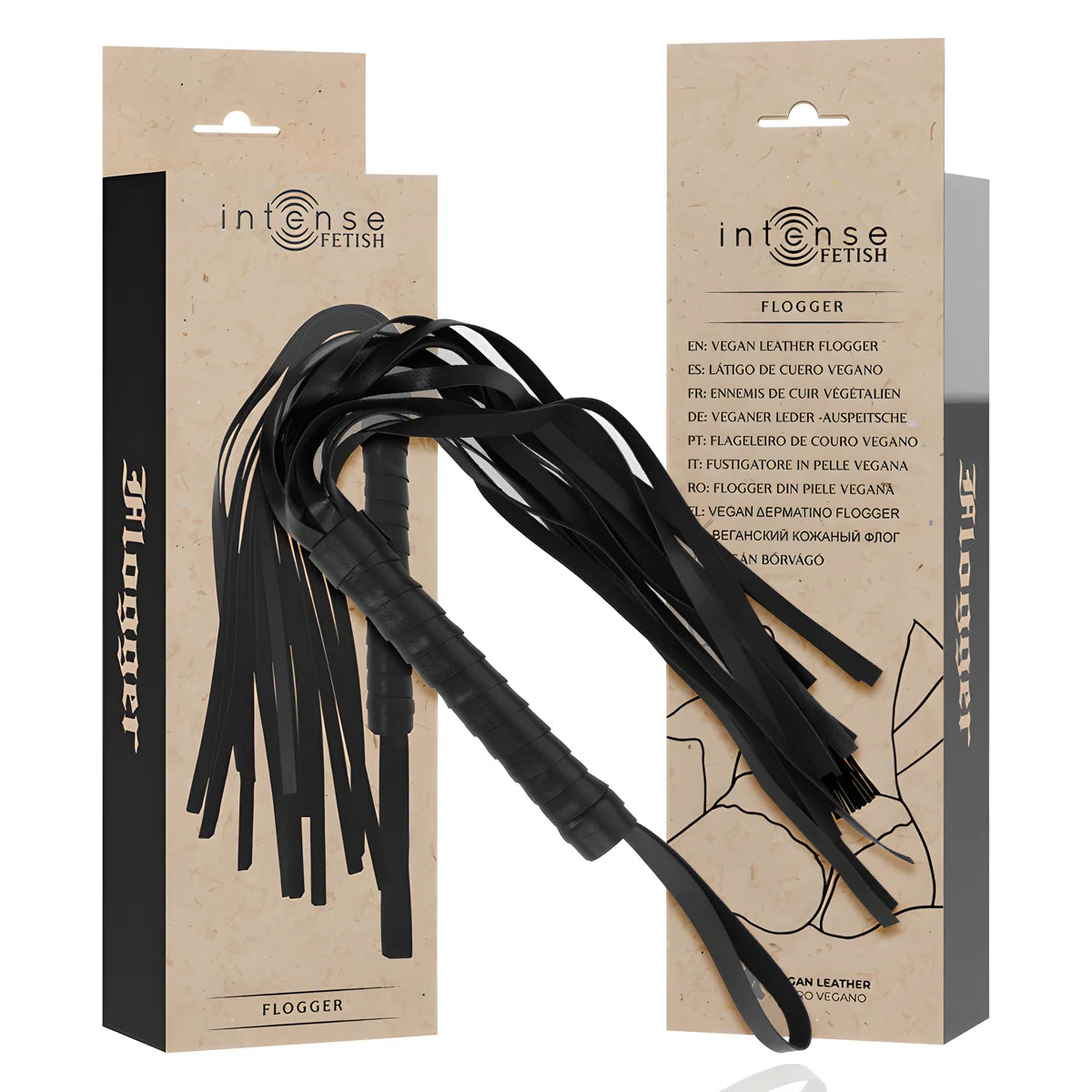 intense fetish flogger en cuir vegetalien