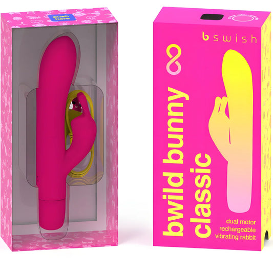 b swish vibrateur rechargeable classique bwild bunny infinite silicone rose