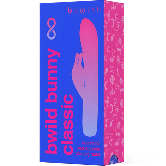 b swish vibrateur rechargeable classique bwild bunny infinite silicone bleu