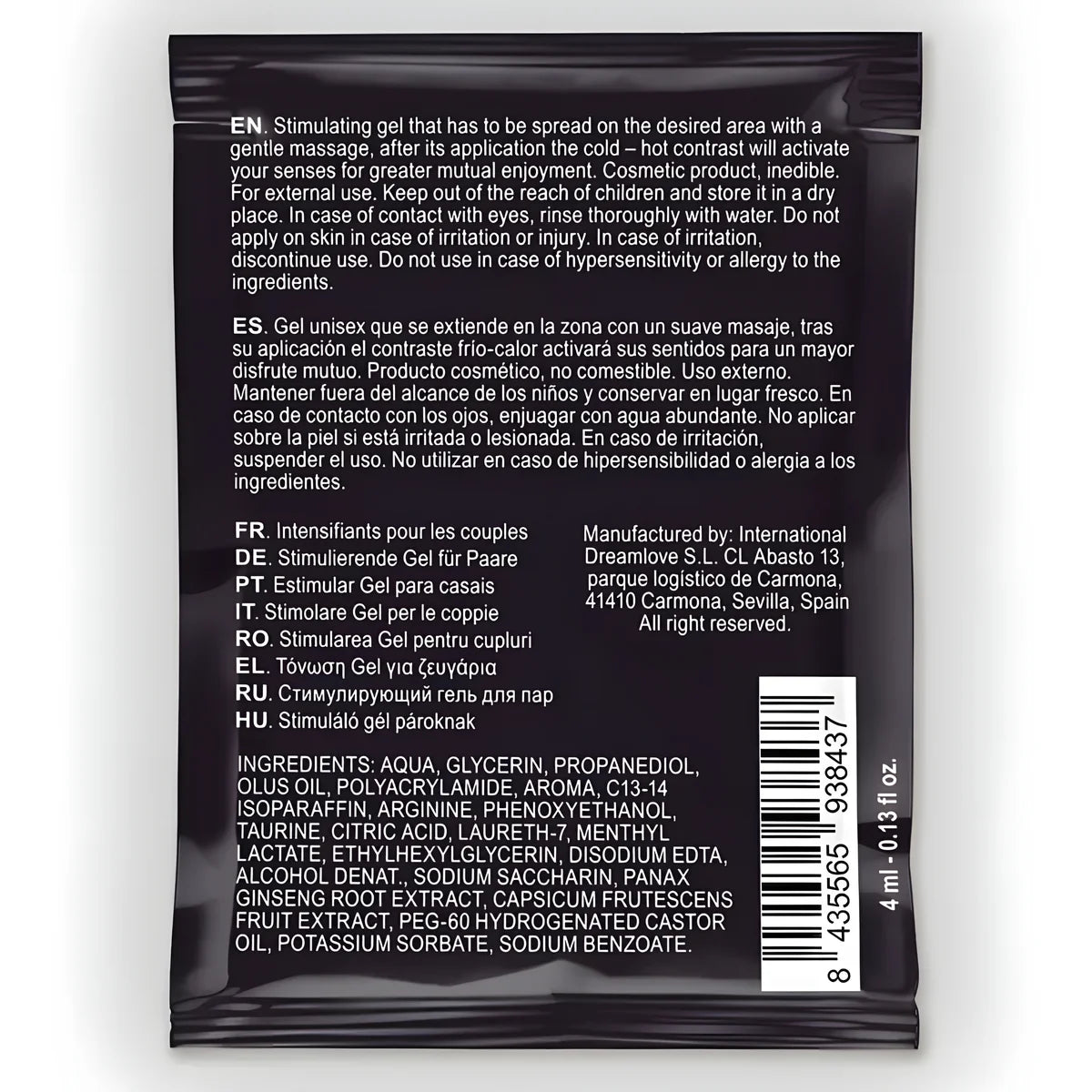 spartan gel ameliorant lerection a effet froid chaud 100 vegan 4ml