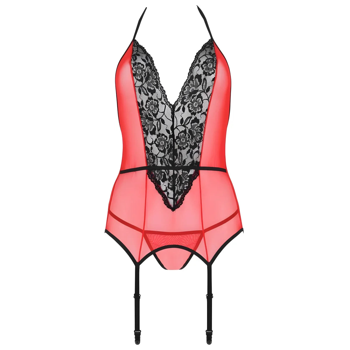 passion peonia corset ligne erotique rouge s m