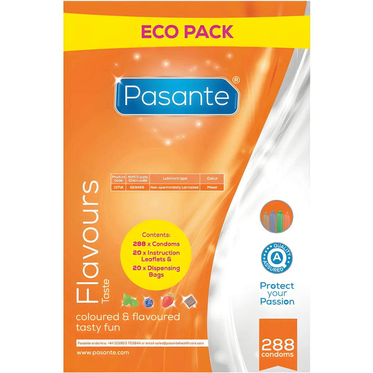 pasante preservatifs eco pack saveurs sac 288 unites