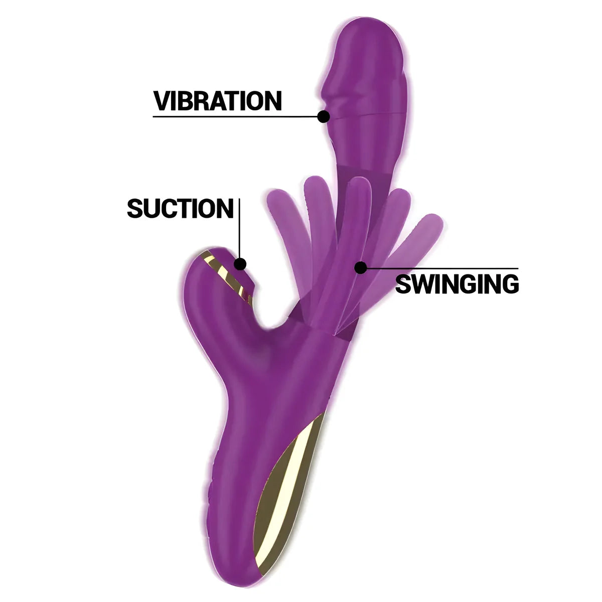 intense ateneo vibrateur multifonction rechargeable 7 vibrations avec langue oscillante et sucer violet