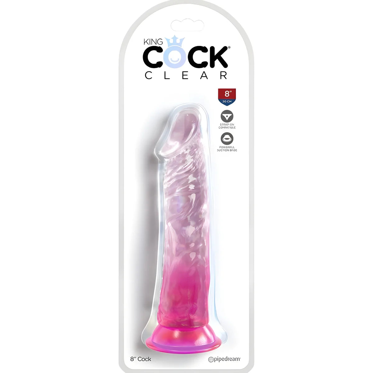 king cock clear penis realiste 19 7 cm rose