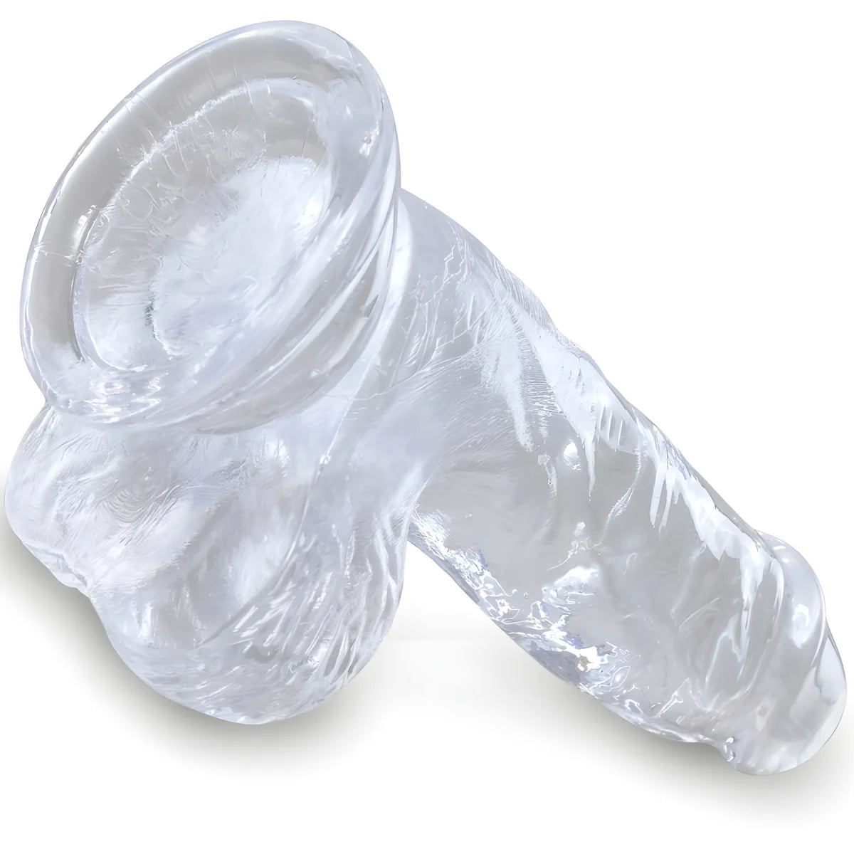 king cock clear penis realiste avec boules 10 1 cm transparent